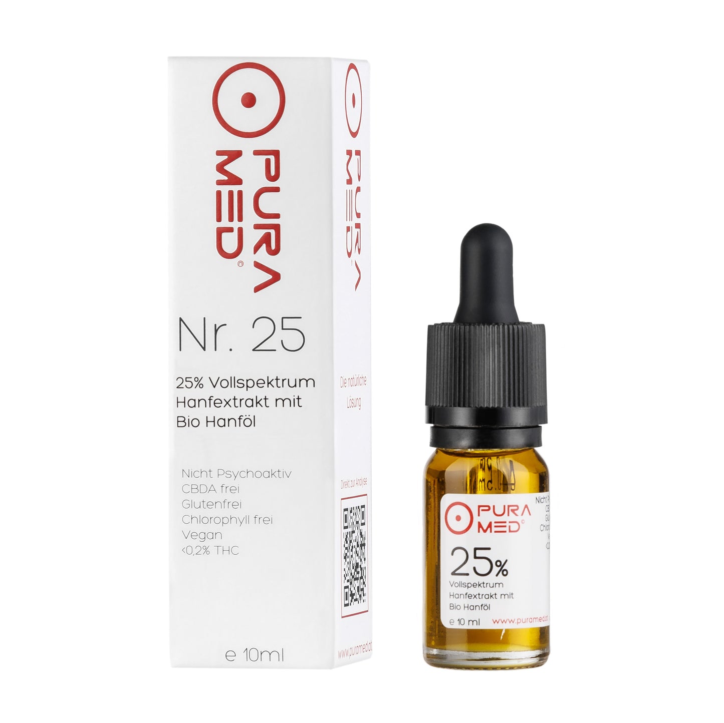 25% CBD Vollspektrum Premium Öl in Bio-Hanföl 10ml
