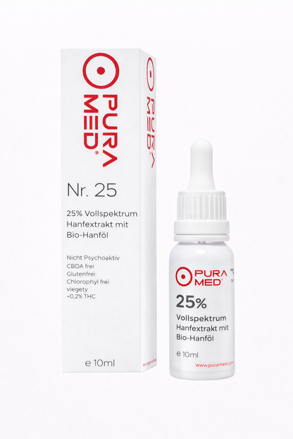 25% CBD Vollspektrum Premium Öl in Bio-Hanföl 10ml