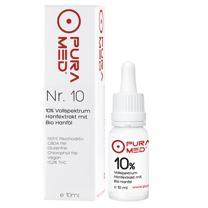 10% CBD Vollspektrum Premium Öl in Bio-Hanföl 10ml