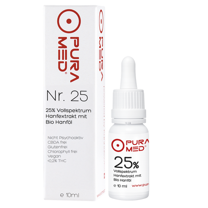 25% CBD Vollspektrum Premium Öl in Bio-Hanföl 10ml