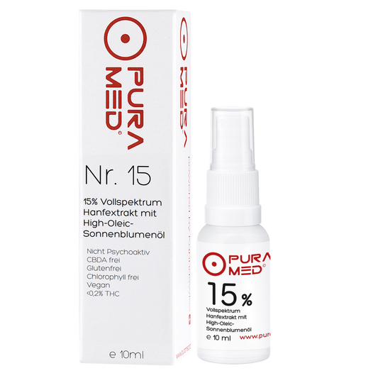 15% CBD Vollspektrum Premium Öl in Bio-Sonnenblumenöl 10ml