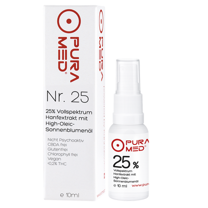 25% CBD Vollspektrum Premium Öl in Bio-Sonnenblumenöl 10ml