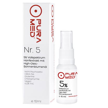 5% CBD Vollspektrum Premium Öl in Bio-Sonnenblumenöl 10ml